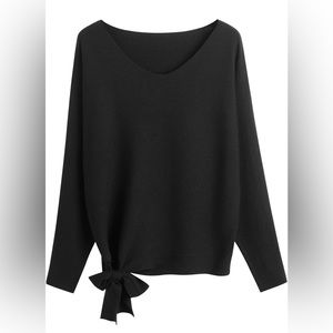 Women Sweaters Boat Neck Batwing Sleeves Slouchy Knitted